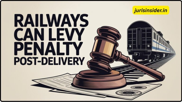 Supreme Court Rules Railways Can Levy Penalty for Misdeclared Goods Post-Delivery Under Railways Act, 1989